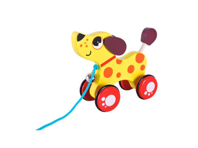 Дитяча дерев’яна каталочка "Песик" C15030-5 на мотузці