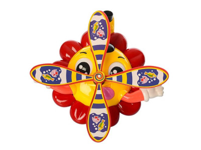 Дитяча каталка на палиці "Квіточка" 363(Red-Yellow) рухомі деталі