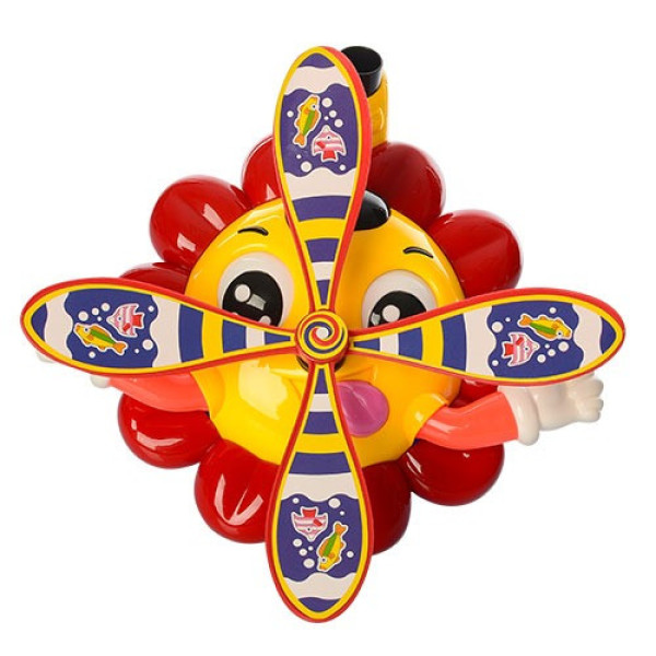 Дитяча каталка на палиці "Квіточка" 363(Red-Yellow) рухомі деталі