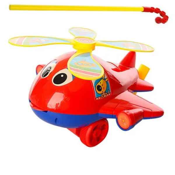 Дитяча каталка Вертоліт 0368 на палиці Червоний