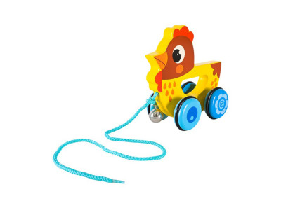 Дитяча дерев’яна каталочка "Курча" C15030-4 на мотузці