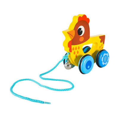 Дитяча дерев’яна каталочка "Курча" C15030-4 на мотузці Дитяча дерев’яна каталочка "Курча" C15030-4 на мотузці