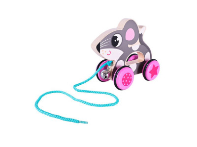 Дитяча дерев’яна каталочка "Мишеня" C15030-3 на мотузці