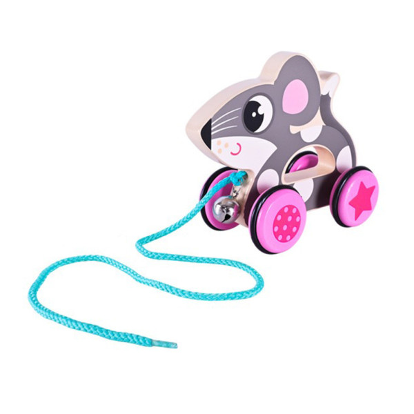 Дитяча дерев’яна каталочка "Мишеня" C15030-3 на мотузці