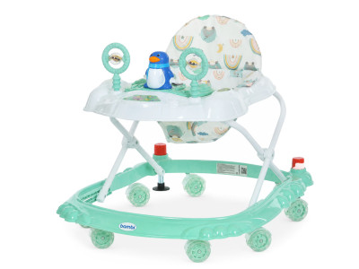 Дитячі Ходунки M 3168-1(Turquoise) музичні та світлові ефекти зі стопором
