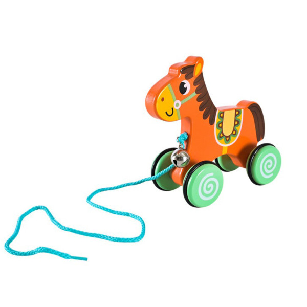 Дитяча дерев’яна каталочка "Коник" C15030-2 на мотузці Дитяча дерев’яна каталочка "Коник" C15030-2 на мотузці