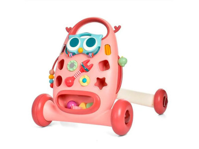 Дитяча каталка-ходунки "Пташка" K5(Pink) рухомі деталі