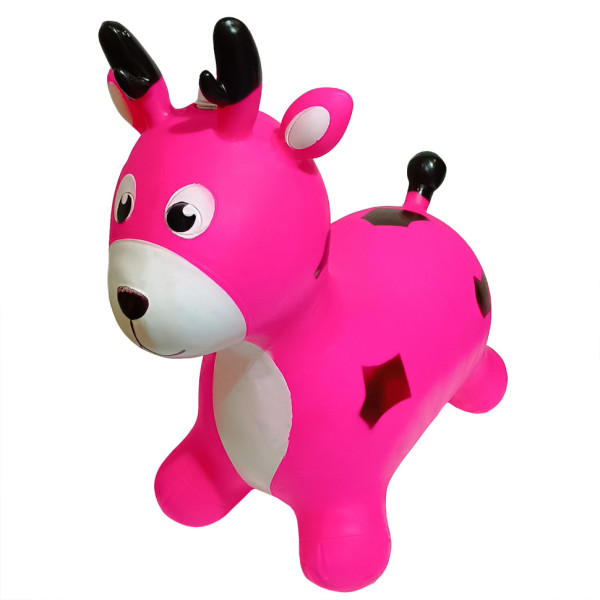 Дитяча іграшка-стрибун "Олень" RB2519 музика світло Рожевий