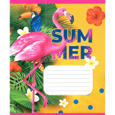 Зошит учнівський "Рожевий фламінго" 012-500059K-5 в клітинку 12 аркушів (959050)