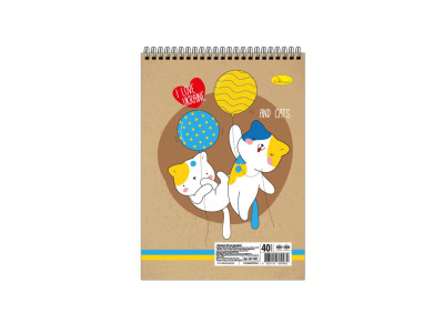 Блокнот "I love Ukraine and cats" А6 АП-1907-9 40 аркушів пружина зверху