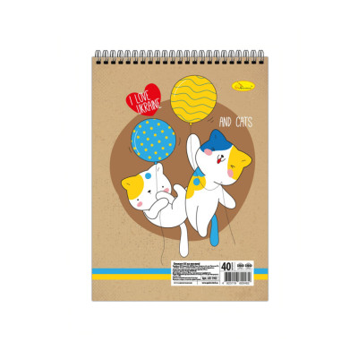 Блокнот "I love Ukraine and cats" А6 АП-1907-9 40 аркушів пружина зверху
