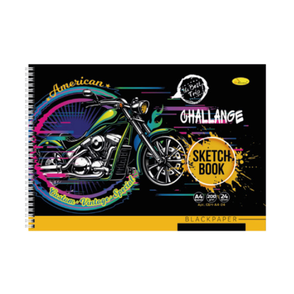 Скетчбук BLACK СБЧ-А4-24 А4 24 аркуші Challange Скетчбук BLACK СБЧ-А4-24 А4 24 аркуші Challange