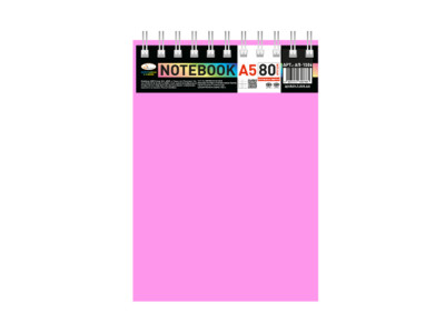 Блокнот А5 В-БП5-80(Pink) 80 аркушів пружина зверху