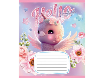 Зошит учнівський "Єдинороги" 012-510065C-2 в косу лінію 12 аркушів