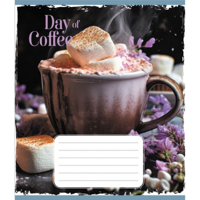 Зошит загальний "День з кавою" 048-600193L-5 в лінію 48 аркушів