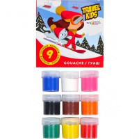 Дитячі гуашеві фарби "Travel kids" 321035/TK 9 кольорів по 20 мл