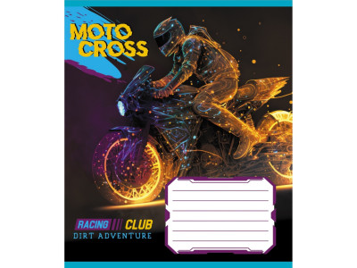 Зошит учнівський "Мотокрос" 012-520071L-4 в лінію 12 аркушів