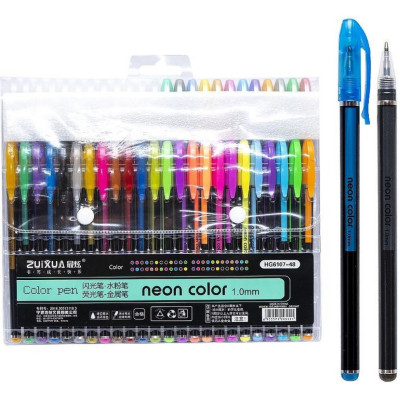 Набір гелевих ручок "Neon color" HG6107-48, 48 кольорів
