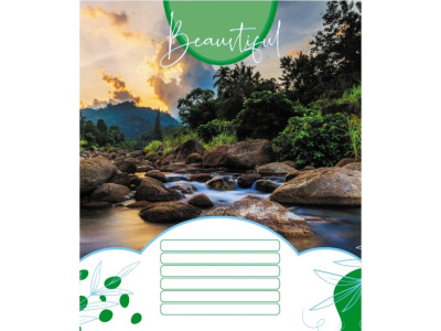 Зошит учнівський "Красиві водоcпади" 018-530100K-4 в клітинку 18 аркушів