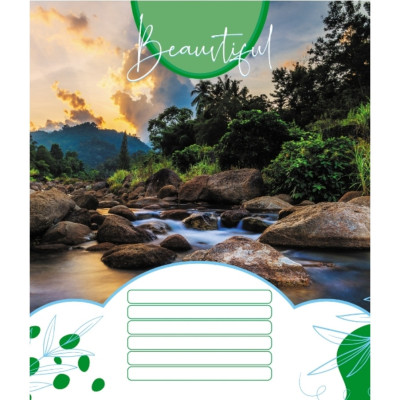 Зошит учнівський "Красиві водоcпади" 018-530100K-4 в клітинку 18 аркушів