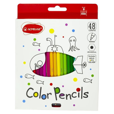 Набір кольорових олівців 9403-48 точилка 48 кольорів грифель 3 мм