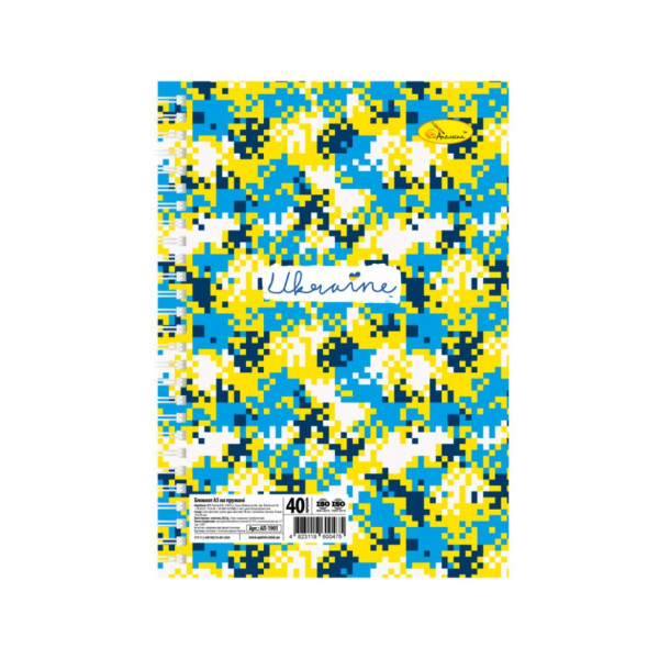 Блокнот "Ukraine" А5 АП-1901-4 40 сторінок пружина збоку Блокнот "Ukraine" А5 АП-1901-4 40 сторінок пружина збоку