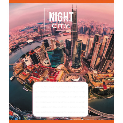 Зошит учнівський "Нічне місто" 036-570182K-1 в клітинку 36 аркушів