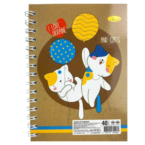 Блокнот А6 "Патріотичний" АП-1903-3 40 аркушів пружина збоку