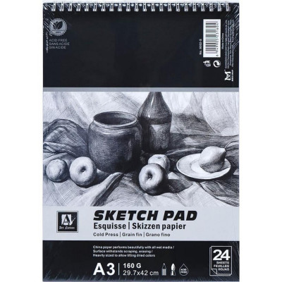 Альбом "Sketch Pad" 6002-S, А3 24 аркуші 160 г/м²