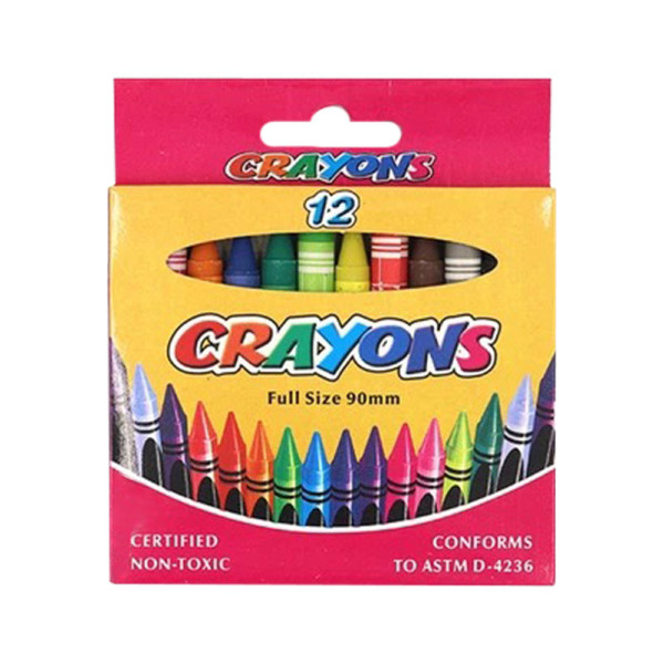 Набір дитячих воскових олівців "Crayons" 8496-12E 90 мм 12 кольорів