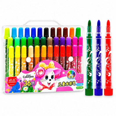 Набір фломастерів "Water color pen" 1103-36-Pink 118556 36 кольорів у сумочці
