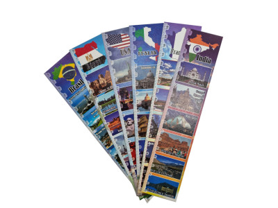 Набір закладок для книг ЗК-01 6 шт Мандруємо світом