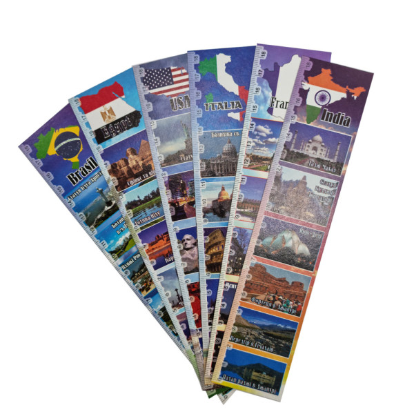 Набір закладок для книг ЗК-01 6 шт Мандруємо світом