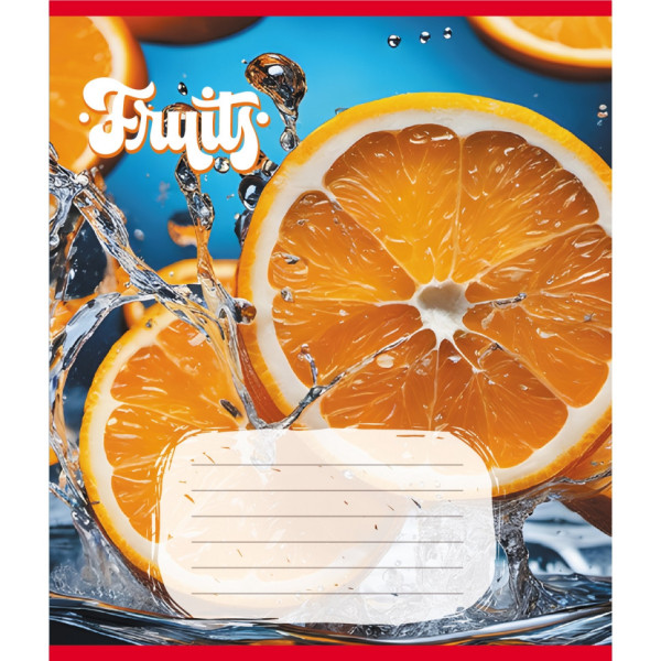 Зошит учнівський "Фрукти" 012-500028K-1 в клітинку 12 аркушів (959050)