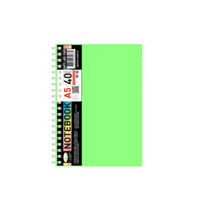 Блокнот А5 АП-1503(Light Green) 40 аркушів пружина збоку Блокнот А5 АП-1503(Light Green) 40 аркушів пружина збоку