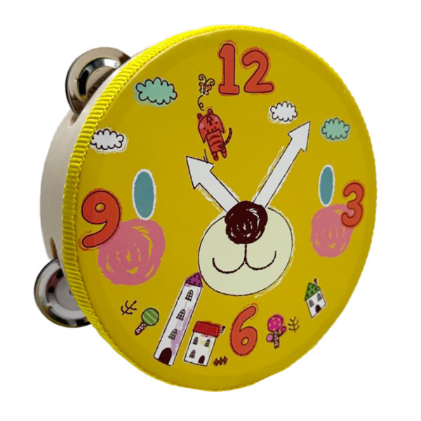 Деревяна іграшка Бубен "Годинник" MD 0367-53 діаметр 15 см