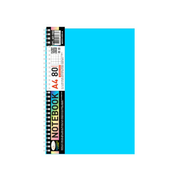 Блокнот А4 АП-1502(Light Blue) 80 аркушів пружина збоку