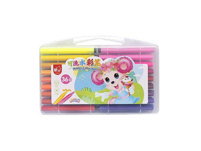 Набор фломастерів "Water color pen" 36 кольорів 204-36 у пластикому боксі Рожевий