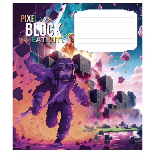 Зошит учнівський "Pixel Block" 012-3407L-4 в лінію 12 аркушів Зошит учнівський "Pixel Block" 012-3407L-4 в лінію 12 аркушів