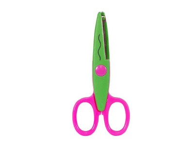 Ножиці дитячі 80685(Green-Pink) з фігурним лезом