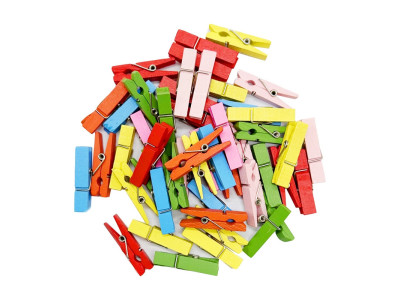 Різнокольорові декоративні прищіпки CLO 35х10 мм 40 шт в упаковці