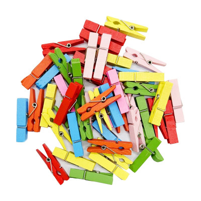 Різнокольорові декоративні прищіпки CLO 35х10 мм 40 шт в упаковці