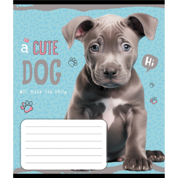 Зошит учнівський "Милий цуценя" 012-520132L-5 в лінію 12 аркушів