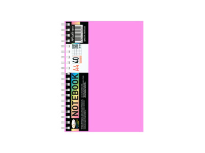Блокнот А4 АП-1501(Pink) 40 аркушів пружина збоку