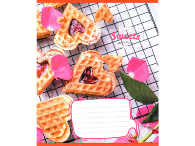 Зошит учнівський "Солодкі серця" 012-500325K-2 в клітинку 12 аркушів (959050)