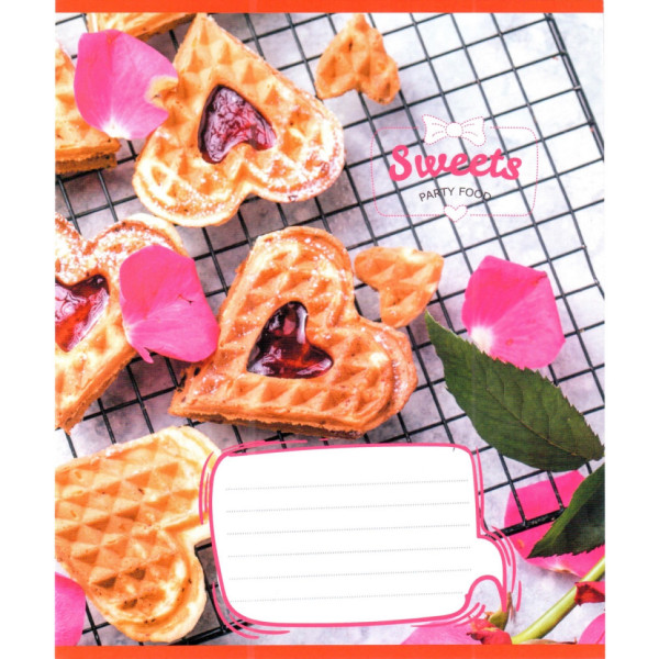 Зошит учнівський "Солодкі серця" 012-500325K-2 в клітинку 12 аркушів (959050)