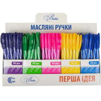 Ручка масляна "Beta" 95489 CR8010-150 07 мм мікс кольорів синя
