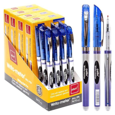 Ручка масляна ET8048-12(Blue) блакитний 05 мм "10км"