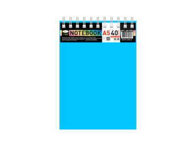 Блокнот А5 В-БП5-40(Light-Blue) 40 аркушів пружина зверху Блокнот А5 В-БП5-40(Light-Blue) 40 аркушів пружина зверху
