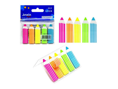 Закладка неонова "Stick Notes Олівець" COLOR-IT Р01-2-LВ 5 кольорів